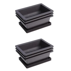  Set of 2 Plastic Bonsai Pots Rectangular Cactus Planter Succulents Flower - Picture 1 of 12