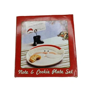 Giftco Inc Santa Face Christmas Cookie Plate Set 3PC Vintage 2006 - Picture 1 of 4