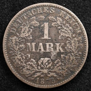 Germany Empire 1 Mark 1875D, Coin, Silver, Inv#F093 - Picture 1 of 2