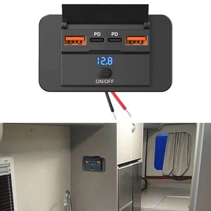 Dual PD3 0 USB C Und Für QC3 0 Auto Ladegerät 12V Wohnmobil Steckdose Mit Netz - Picture 1 of 23