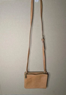 Encantador Bolso Bandolera Charlie Para Mujer Marrón Mediano Doble Cremallera Cuero Sintético Foto 1 de 4