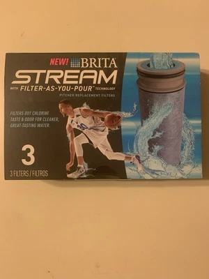 BRITA Stream Pitcher Replacement Water Filters - 3 Pack - New Factory Sealed  - Image 1 of 4