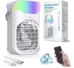 Powerful Cool Mist Humidifier with Fan, 1500ML Large Tank, Air Cooler w/Remote - Picture 1 of 8