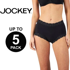 Jockey Parisienne Bamboo Full Brief Lace Womens Underwear Panties Undies Black - Bild 1 von 11
