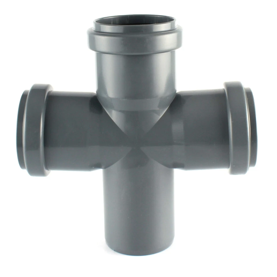 HT Rohr Doppelabzweig PP DN 50 110 Doppelverbindung 90° Verzweigung Formstück - Bild 1 von 1