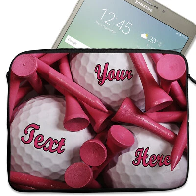 Personalised Ladies Golf Tablet Sleeve Laptop iPad Case Zip Pouch Bag Gift ST038 - Image 1 of 4
