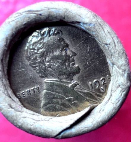 OLD ROLL LINCOLN WHEAT CENT PENNY 1921-S / 1929-S  ENDS ORIGINAL BANK WRAP ROLL Cover