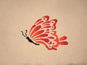 Hecho a mano punto de cruz contado mariposa rosa ACABADO 8 X 10 listo para montar - Imagen 1 de 1