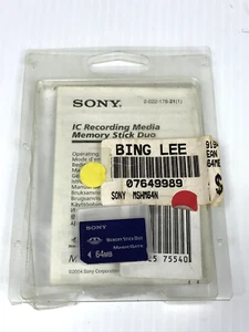 Genuine Sony Memory Stick DUO MagicGate 64mb + packaging, MADE IN JAPAN - Picture 1 of 3