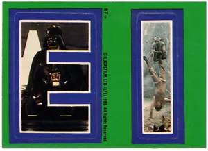 1980 Topps Empire Strikes Back S. 3 Pegatina # 87 E & I Darth & Yoda (ex-mt) B - Imagen 1 de 2