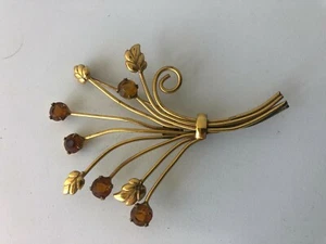 Vintage Brosche Sterlingsilber signiert Coro Topas  - Bild 1 von 8