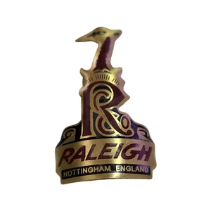 Raleigh England Steuerrohr Abzeichen Logo Metall NOS für Rahmen - Bild 1 von 5