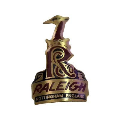 Insignia de tubo de cabeza Raleigh England logotipo metal nuevo de stock para marco Foto 1 de 4