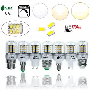 Dc 12V 24V 7W Regolabile E27 E14 GU10 27 LED Corn Light Lampada 5730 SMD Bianco - Foto 1 di 18