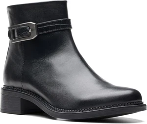 Clarks Maye Grace Bootie - Black Leather - Size 6.5 (Brand New-Damaged Box) - Picture 1 of 5