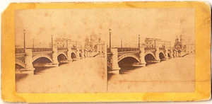 Nicholas Bridge San Petersburgo Rusia c1870 Stereoview Increíble Foto Real - Imagen 1 de 1