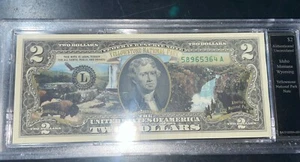 $2 Two dollar bill idaho montana wyoming Yellowstone National Park Note - Picture 1 of 5