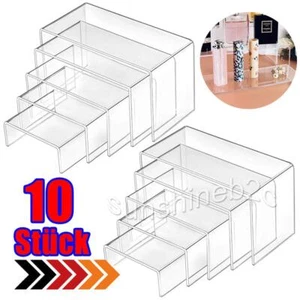 10x Dekotreppe Acryl Display Ständer Spielzeug Modell Schmuck Regal Transparent - Bild 1 von 9