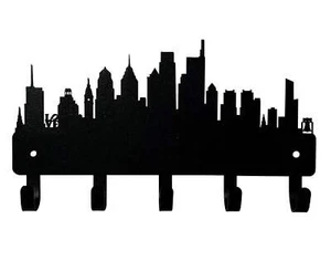 Porta llaves Philadelphia PA City Skyline con 5 ganchos - Hecho en EE. UU. - Imagen 1 de 6
