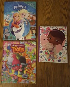 3 Disney's Children's Books Look & Find Frozen + Trolls & Doc McStuffin Activity - Picture 1 of 12