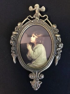 Ornate Frame Vintage Brass Oval Picture Italy Renaissance Baroque Child - Picture 1 of 6