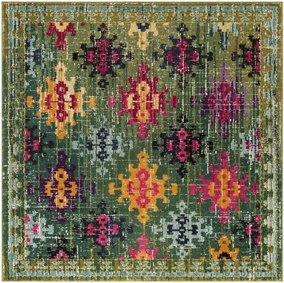 Safavieh Classic Texture Green / Multi Vintage Area Rug MNC244G - Image 1 of 3