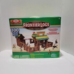 Ideal Frontier Logs 300 Piece Classic Wood Construction Set w/ Figures READ