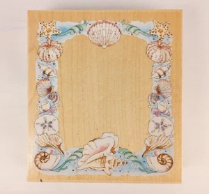 New Seashell Shells Frame Rubber Stamp Stamps Happen large Mildred Wyatt - Picture 1 of 8