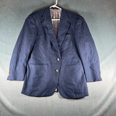 Jos. A. Chaqueta Blazer Bank Hombre Azul Marino Espiga Muesca Solapa Talla XL Foto 1 de 4