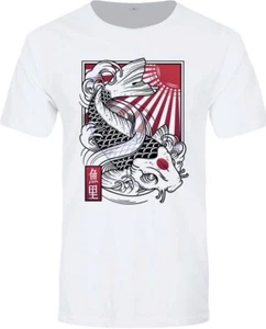 Sakana White T-Shirt, Japanese Fish Tattoo Oriental Gift, Unorthodox Collective - Picture 1 of 4