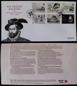 Trikot Briefmarken "Sir Walter Raleigh, Governor of Jersey" Ersttagsbrief 2019 - Bild 1 von 3