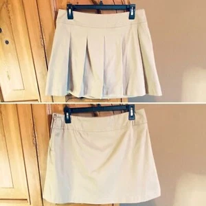 New The Childrens Place Khaki Tan Pleated Skort Adjustable Mini Skirt 16 Plus - Picture 1 of 16