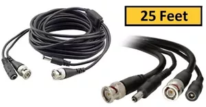 Cable de extensión de video y alimentación CCTV BNC de 25 ft - Imagen 1 de 2