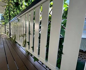Aluminium Balustrade Reno Square Top Vertical Slat SQM Rate Highset - 4 Colours - Picture 1 of 10