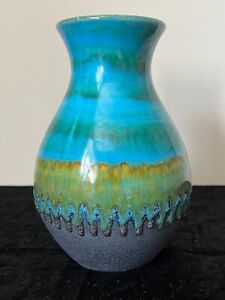 Stunning Carstens Tonnieshof Vintage 1970's 021 20 Fat Lava Drip Glaze Vase