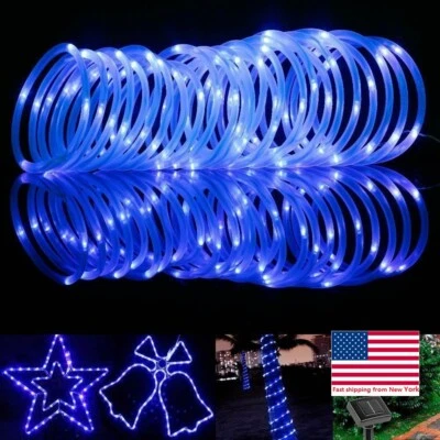 Solar Rope Powered Rope Tube String Lights LED Twinkle Strips Outdoor Garden Dec - Image 1 of 4