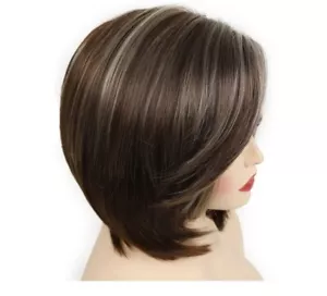 XIUFAXIRUSI Brown Bob Wigs for White Women Highlight Short S - Picture 1 of 8