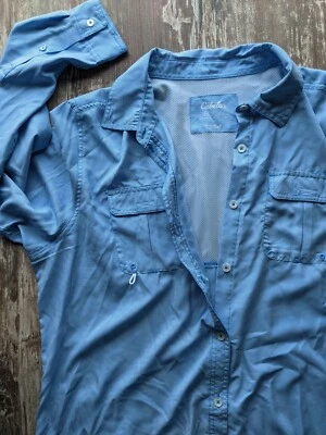 Cabela's 4most UPF 30 синий Gingham чек вентилируемый верхняя рубашка 2XL рыбалки длиной  - Изображение 1 из 4