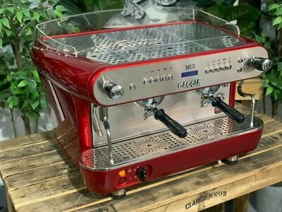 GAGGIA DECO DP 2 GROUP RED ESPRESSO COFFEE MACHINE COMMERCIAL CAFE CART BARISTA - Image 1 of 4
