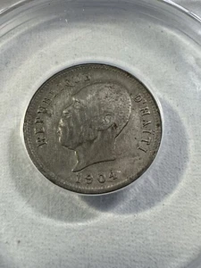 1904 Haiti 5 Centimes Graded VF 30 Details Cleaned by ANACS - Picture 1 of 4