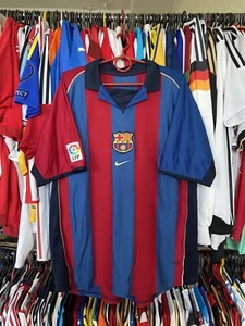 BARCELONA 2001 2002 HOME FOOTBAL SHIRT SOCCER JERSEY NIKE sz XL MEN VINTAGE - Picture 1 of 15