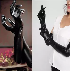 Sexy Long Latex Gloves Clubwear Catsuit Cosplay Costumes Mittens Accessory Women - Picture 1 of 12