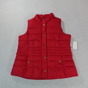 Charter Club Vest Womens Medium Red Petite Medium Puffer Outdoor Winter Hike New - Picture 1 of 15