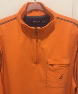 Maglione uomo Nautica arancione 1/4 zip taglia XL - Foto 1 di 6