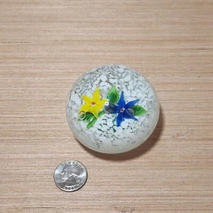 Susi Kramer Glass Flower Paperweight Heavy Vtg. Collectible - Picture 1 of 10