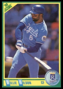 1990 Score #104 Willie Wilson Kansas City Royals Baseball Card - Picture 1 of 2