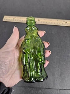 VINTAGE BOTTIGLIA VETRO VERDE WHEATON NJ SOLDATINO MINUTEMAN FUCILE COLONIALE USATO IN OTTIME CONDIZIONI - Foto 1 di 6