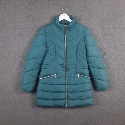 Chaqueta KAREN MILLEN para mujer Reino Unido 8 verde azulado acolchada aislada cremallera completa Foto 1 de 4