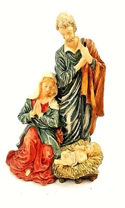 Christmas Nativity Centerpiece Holiday Hand Painted Polyresin 8 3/4 in Tall - Imagen 1 de 5