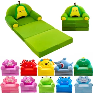 Toddler Chair Bed 3 In 1 Foldable Sofa Bed Princess Fold Out Couch for Bedroom - Picture 1 of 22